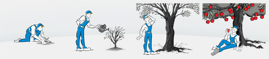 drawing 2 : mmp mascot planting a tree